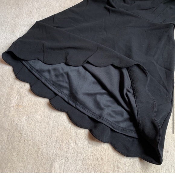 NWT Lulu's Hearts Scalloped Black Stretch Knit Sleeveless Skater Date Sexy Dress - Picture 6 of 6